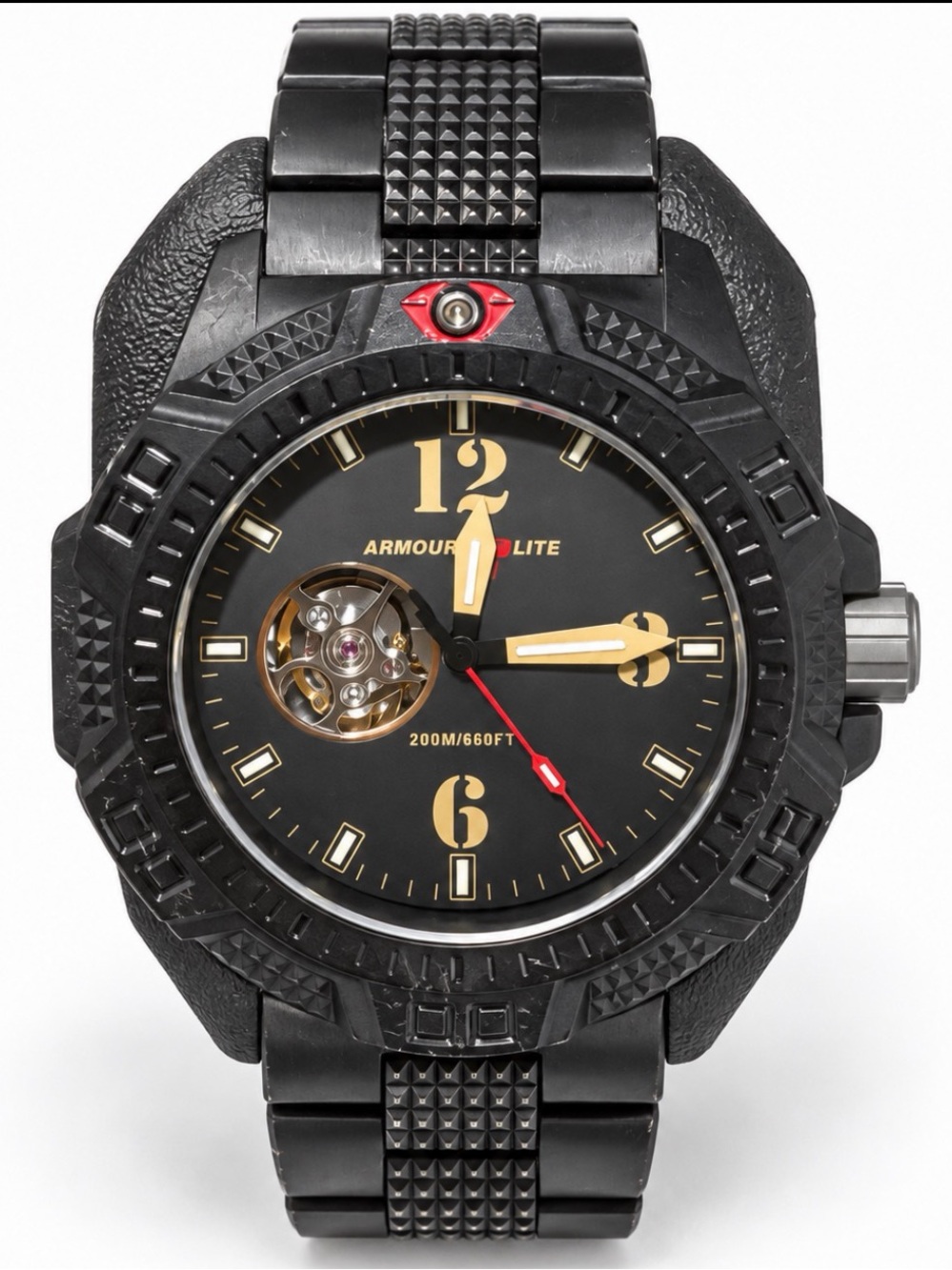 ArmourLite Automatic Open Heart 200M Men’s Watch Black